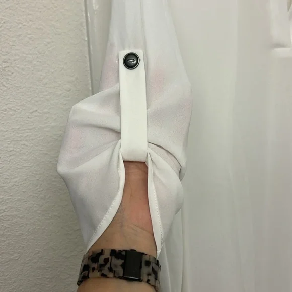 Bundle Lush Tunic Sheer Size Small black white Blouse Business Casual Work Wear - Picture 4 of 14